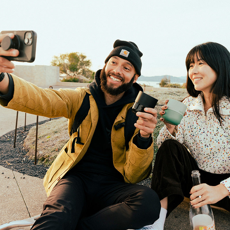 8oz-rise-lowball-tumbler-s6 8oz_rise_lowball_black_iceberg_couple_selfie_city_square.jpg